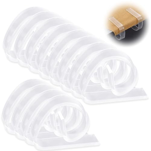 TuseRxln 12 Stück Tischdeckenklammern, aus bruchfestem Kunststoff in weiß, für Dicke und dünne Tische, drinnen und draußen，Kann für Picknickveranstaltungen verwendet Werden