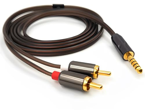 Earmax Cavo bilanciato 6N OCC da 2,5 mm, 4,4 mm, 3,5 mm a 2 RCA, 1,5 m, compatibile con telefono, PC, TV, lettore audio, amplificatore di potenza