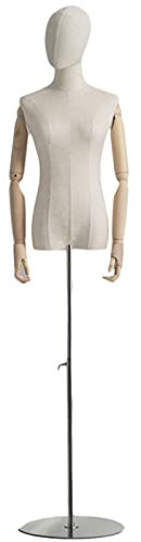 WYRMB Schaufensterpuppe, Weiblicher Schaufensterpuppen-Torso, Maßgeschneiderte Weibliche Schaufensterpuppen Zum Nähen Von Kleidung Für Mädchen, Kleiderschmuck-Display Für Erwachsene Frauen, Mittel, B