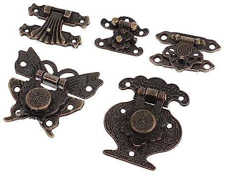 Angoily 5stücke Kupfer Schmuckschatullen-haspe Mit Schloss Vintage-design Langlebig Und Verschleißfest Für Holzkisten Schmuckschatullen Und Kleine Schränke