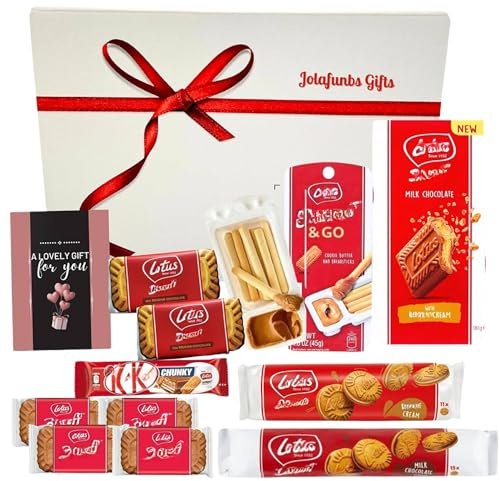 Food Gifts Biscuits Hamper Box with Card – Chocolate & Biscuits Gift Set for Women, Men, Mum, Dad, Grandparents, Couples – Birthday, Valentine, Easter, Anniversary, Christmas, Thank You