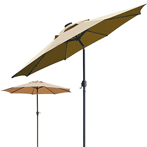 CCKUYT Ombrelloni 1 pz. Ombrellone da Esterno con baldacchino, ombrellone da Giardino con meccanismo di inclinazione, ombrellone da Giardino, ombrellone Rotondo Antipioggia e Antivento, Patio, La