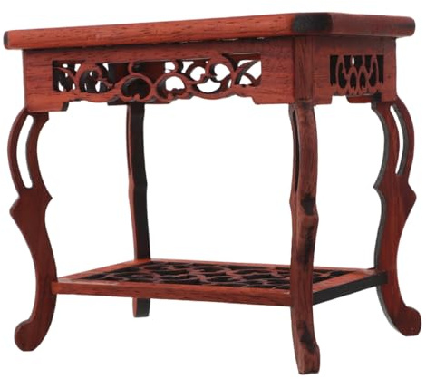 Cabilock Wooden Bonsai Stand Stable Succulent Pedestal Stool for Indoor Outdoor Potted Plants Jade Ornaments Display Holder with Rustic Smooth Finish