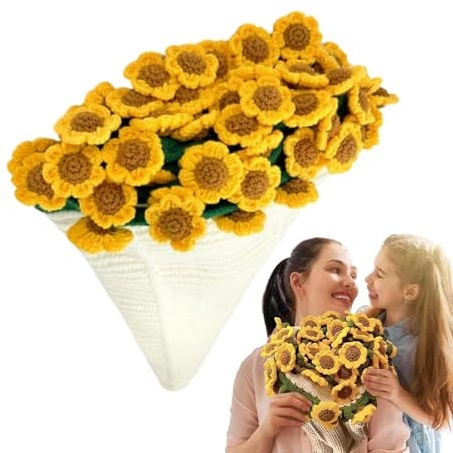 Generico Plaid Maglina Coperta Da Divano - 80 Cm Coperta All'Uncinetto A Bouquet Di Fiori | Plaid Divano A Bouquet Di Girasole | Disegno Del Girasole | Per Casa, Viaggi