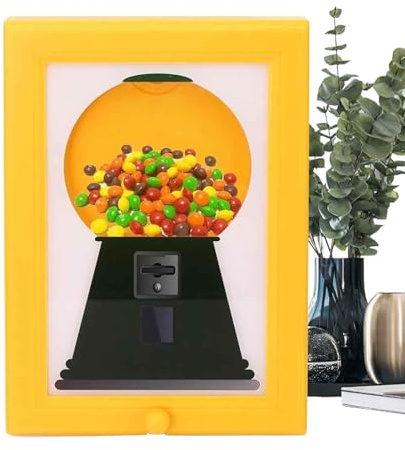 doyandader Sweet Dispenser Picture Frame, Wall Mounted Sweet Dispenser, Cute Hanging Candy Frame, Kid Friendly Bubblegum Vending Toy for Candies Nuts Dog Cat Treats Holiday Presents