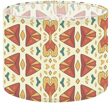 Large Drum Lamp Shades for Floor Lamps Playful seamless triangular parasols sunny drink coasters summer icons Easy Assembly Required Fabric Lamp Shades for Bedroom Study Dorm Decor 13x13x10in
