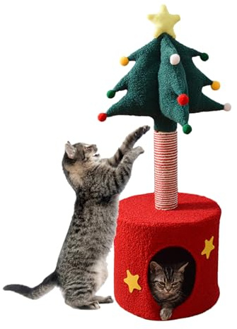 Katzen Weihnachtsbaum - Niedlicher Spielzeug für Weihnachten,für Kätzchen Haustier Deko für Halloween Geburtstag Innenbereich