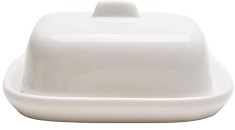 Beurrier en céramique blanche, en porcelaine renforcée avec motif ruban, vaisselle de qualité hôtelière for beurre et fromage Plateau de desserts