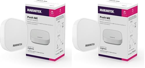 Funk Schalter Zigbee - Marmitek Push ME - Zigbee 3.0 Button - Taste - Knopf - Mini Funkschalter - Zigbee Schalter Drahtlos (Packung mit 2)