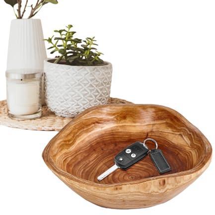 Bol à Salade | Boîtes de Rangement en Bois Rustique | Bol à Snacks Saladier de Service pour Mélange et Service | Pour Fruits, Légumes, Snacks, Bijoux, Cuisine, Salon, Chambre, Ferme, Appartement