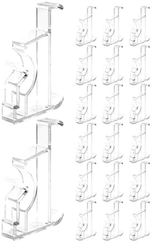 Superhao Valance Clips for Blinds 60/120Pcs Louver Clamp Blind Clips for Valance Curtain Installation Accessory Clear Plastic Retainer(60pcs)