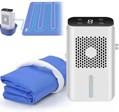 Materasso Raffreddato Ad Acqua, Sistema Di Raffreddamento Del Letto Silenzioso, 2 Velocità Vento Regolabili, Touch Screen LCD, Con Timer + Serbatoio Dell'acqua Visibile(Single)