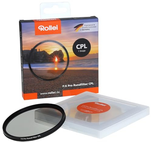 Rollei F:X Pro CPL Rundfilter 62mm Zirkularer Polfilter für Objektive | Zirkularer Polarisationsfilter aus Premium-Glas mit hoher Farbtreue Reflexionsfreiheit für Klare Lebendige Bilder Wetterfest
