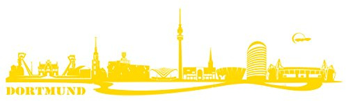 WANDKINGS Wandtattoo - Skyline Dortmund - 115 x 30 cm - Gelb - Wähle aus 6 Größen & 35 Farben