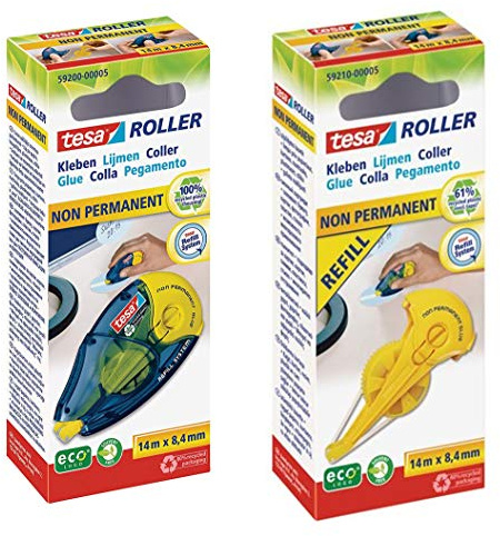 tesa Kleberoller, Wieder ablösbares Kleben, nachfüllbar (Kleberoller, 1 Nachfüllpackung)