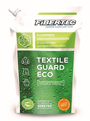 FIBERTEC Textile Guard Eco Nachfüllbeutel, 100% PFAS-freies Imprägnierspray für Outdoorbekleidung und Funktionsbekleidung ohne Hitzeaktivierung, 500ml, biologisch abbaubar, lösemittelfrei