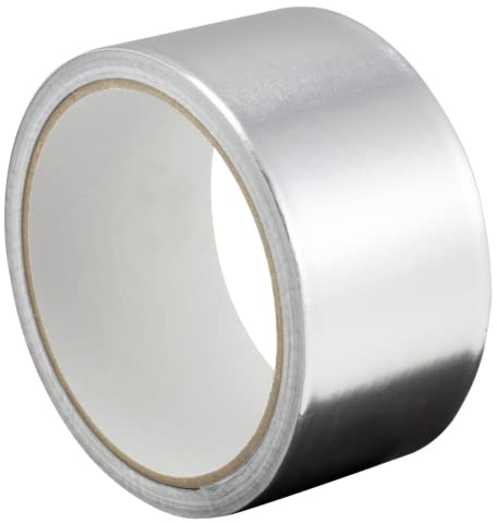 GOCABLETIES - Cinta adhesiva de aluminio de 48 mm x 10 m - Autoadhesiva y resistente al agua y al calor - Ideal para sellar, reparar y aislar - 1 rollo