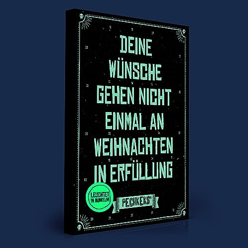 Pechkeks gemeiner Anti Adventskalender 2023  Deine Wünsche gehen nicht einmal an Weihnachten in Erfüllung, Weihnachtskalender mit 24 Pechkeksen leuchtet im Dunkeln für Frauen, Männer und Jugendliche