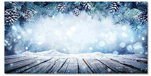 Tulup Acrylglas Druck Weinachten - 100x50cm - Wandkunst - Plexiglas Bild Deko Glas - Wandbild Kunststoff - Dekorative für Küche & Wohnzimmer - Winter-Schnee-Weihnachtsbaum