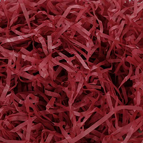 TSHAOUN 100g Raffia Hamper Shreds Geschreddertes Seidenpapier Füllmaterial Geschenkfüllung Papierschnitzel für DIY Party Hamper Füllung und Geschenkverpackung für Geschenkbox Dekorations (Rot)