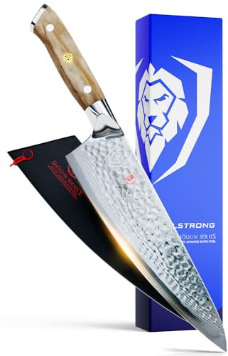 Dalstrong Chef Knife 8 inch Blade - AUS-10V Japanese Steel - Full Tang - Olive Wood Handle - Chef's Knife - Shogun Series - Razor Sharp Kitchen - Professional Premium Sheath