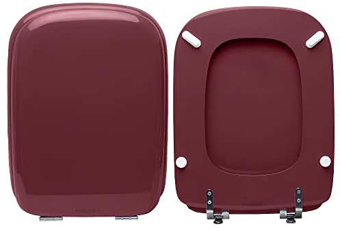 HYDRO HOME - Copriwater Ideal Standard Conca Come Originale, Tavoletta WC Ideal Standard con Cerniere Inclinate Idonee, Coperchio Water Copri Water in Legno Rivestito (MELOGRANO)