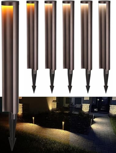 LEONLITE Low Voltage Landscape Lights 5CCT, 5W Anti-Glare LED Pathway Lights, Die-Casted Aluminum Housing, IP65 Waterproof for Outdoor Path Sidewalk Walkway, 1800K-5000K, ETL, Pack of 6