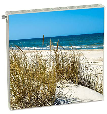 Magnet Heizkörperverkleidung Heizkörperabdeckung Blau Strand 60x60 cm Heizung Abdeckung Verkleidung Magnetische Abdeckmatte Kühlschrank aus Einem Flexiblen Magneten Digitaler Aufdruck