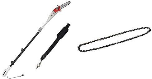IKRA Elektro Teleskop Astsäge Hochentaster IEAS750, Schnittlänge 185mm, Arbeitshöhe bis 4 Meter, besonders leicht & Ersatzkette Sägekette 30019830 (Kette No. 40) Kette für Kettensäge Entaster