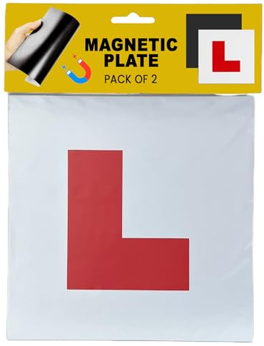 Stick Well Extra Strong 2 Pack L Plates Magnetic For Car, Extra Thick Learner Plates Magnetic, No Melting No Blow Off Easy To Move Without Scratching Painting Off