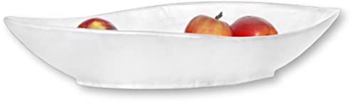 Steelite Resin Display Serving Bowl, Kenny Mack Point Oval Uneven Server for Food Buffet Presentation Salad Pasta Sides, Commercial Foodservice Restaurant Hotel Use, 21.5 by 8, 3 Quart, Shell White