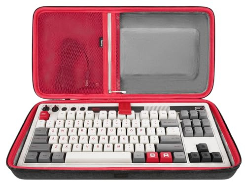 Custodia per tastiera da gaming meccanica Tenkeyless TKL Geekria, borsa da viaggio rigida, compatibile con 8Bitdo Retro Mechanical Keyboard Dual Super Programmable Keys (grigio scuro)