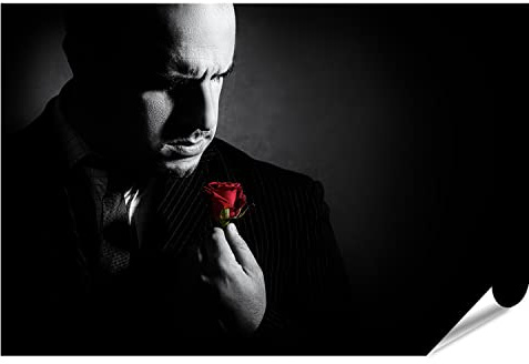 islandburner Prime XXL Bild Poster Schwarz Weiß Porträt Mann Godfather Style Character Studio Kult Movie Premium Bilder Fotodruck