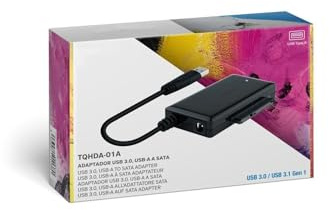 Monkey Ladder Adaptador USB 3.0 a SATA 2.5/3.5 USB-A con alimentación, Permite conectar Discos Duros y SSD externos a Dispositivos USB.
