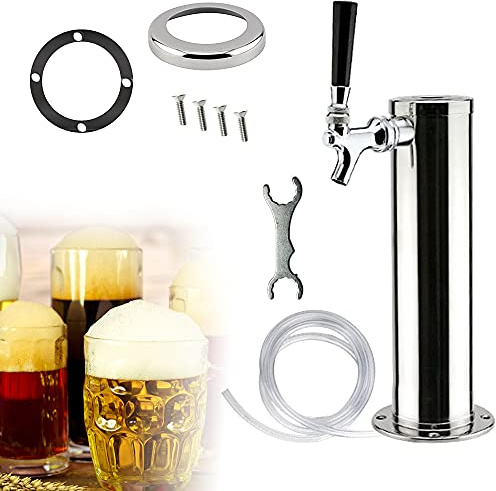 Rostfritt stål öltapp torn öltorn kottar drycker dispenser bänk bärbar fat öltorn slang öl vin pendlare kran kompensatorskåp för barer hotell och restauranger rund silver med 1 skål