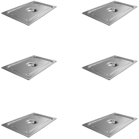 AcMax Lot de 6 couvercles GN 1/1 pour récipients gastronormes - En acier inoxydable
