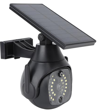 Fockety Solar Powered Fake Security Camera, Realistic Dummy Security Camera with Motion Activated Floodlights, Indoor Outdoor Waterproof Simulated Surveillance System for Home, Business