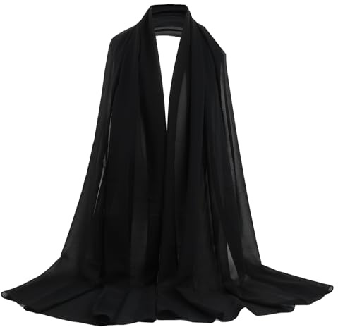 PTJJXA Chiffon Schal Damen, Seidenweiche Chiffon Hijab, Schultertuch Damen Groß Festlich, Stola für Abendkleid, Dünner Schal, Seidenschal damens,Schal Einfarbig, Halstuch Tuch aus Chiffon