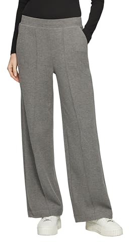 s.Oliver Damen Hose – Wide Leg, Elastikbund, gebürstet