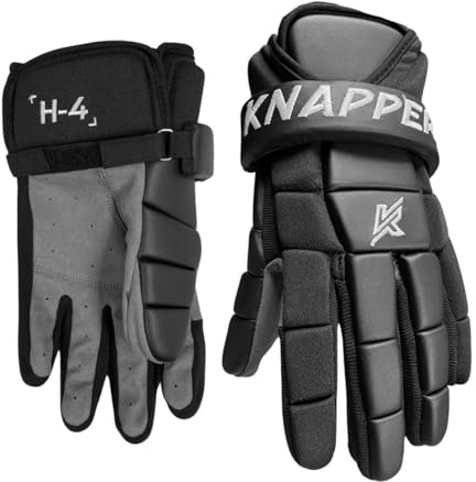 Knapper H-4 Ball Hockey Gloves – Pro-Level Fit and Protection for Fast-Paced Play, Breathable Lightweight Design with Enhanced Grip, Ideal for Training and Competitive Games - Black Out
