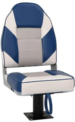 vidaXL Asiento para Barco con Pedestal Giratorio 360°, Silla de capitán de Barco con Pedestal, Pedestal Giratorio de Asiento de Barco, Asiento de Barco con Montaje Giratorio