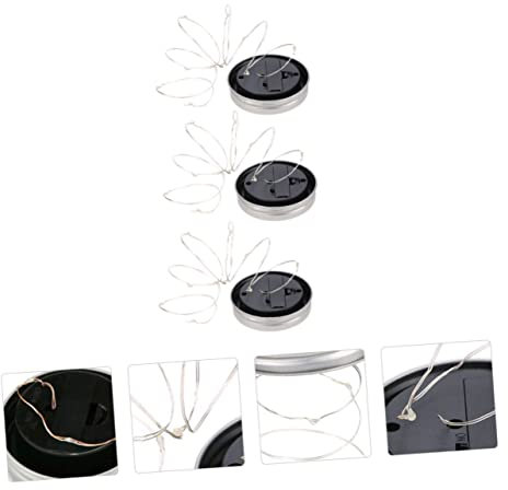 ORFOFE Outdoor Solar Lanterns Jar Lamp Solar Light 3pcs Lamp Garden Lights for Fence