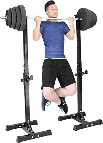 ABBNIA Paar Langhantelständer, Dip-Ständer, maximale Belastung 250 kg, Bankdrückständer, stabiles Gewichtheber-Fitnessgerät aus Stahl für das Heim-Fitnessstudio, Verst
