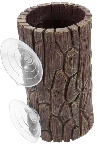 INOOMP Lizard Hide Dekoration För Reptiler Naturlig Trädstam Design Användning i Akvarier Och Terrarier Hållbar Resin Skapa Attraktiv Miljö För Ditt Husdjur