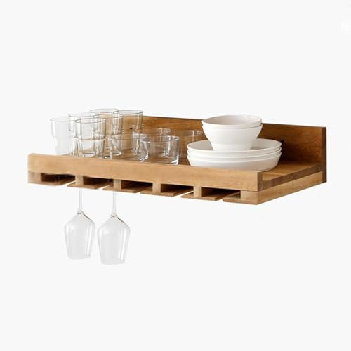 IRUGS Weinglas Rack Aus Holz, Weinflaschenständer, Weinglashalter Für Zuhause, Küche, Esszimmer-Bar-Dekor, Einfacher Stielglasständer(Natural)