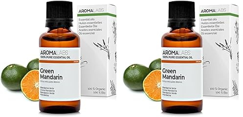 BIO - Aceite Esencial MANDARINA - 30mL - 100% Puro, Natural, Quimiotipado y Certificado AB - AROMA LABS (Marca Francesa) (Paquete de 2)