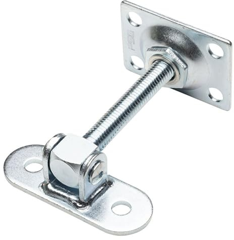 LogistSystem Torangel Regulierbar Verzinkt M14 - Platte 75 x 55 mm - Stahl Scharniere Gartentor - Scharniere Schwerlast stahl - Toranlage - Torscharniere Hängescharniere - 1 Stück 61.068.14