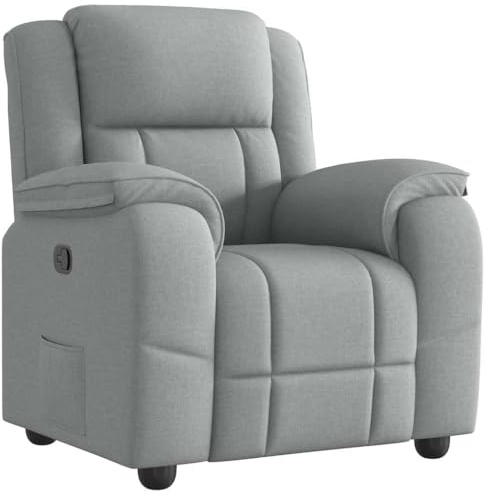vidaXL Reclinerfåtölj ljusgrå tyg, liggfåtölj, fåtölj, justerbar fåtölj, liggfåtöljer, fåtöljer, justerbara fåtöljer, lutningsbar fåtölj