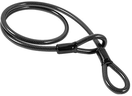Qianly Fahrrad Stahl 12 Mm Sicherheits Aus Vinylbeschichtetem Stahl mit Schleifenende, Schwarz