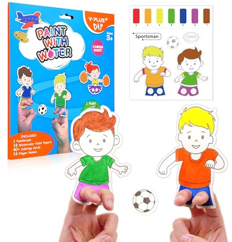 YPLUS Magisches Wassermalbuch für Kinder ab 2, Berufe | Messfrei mit Wasserpinsel, Wiederverwendbar, Reisespielzeug Geschenk ab 2